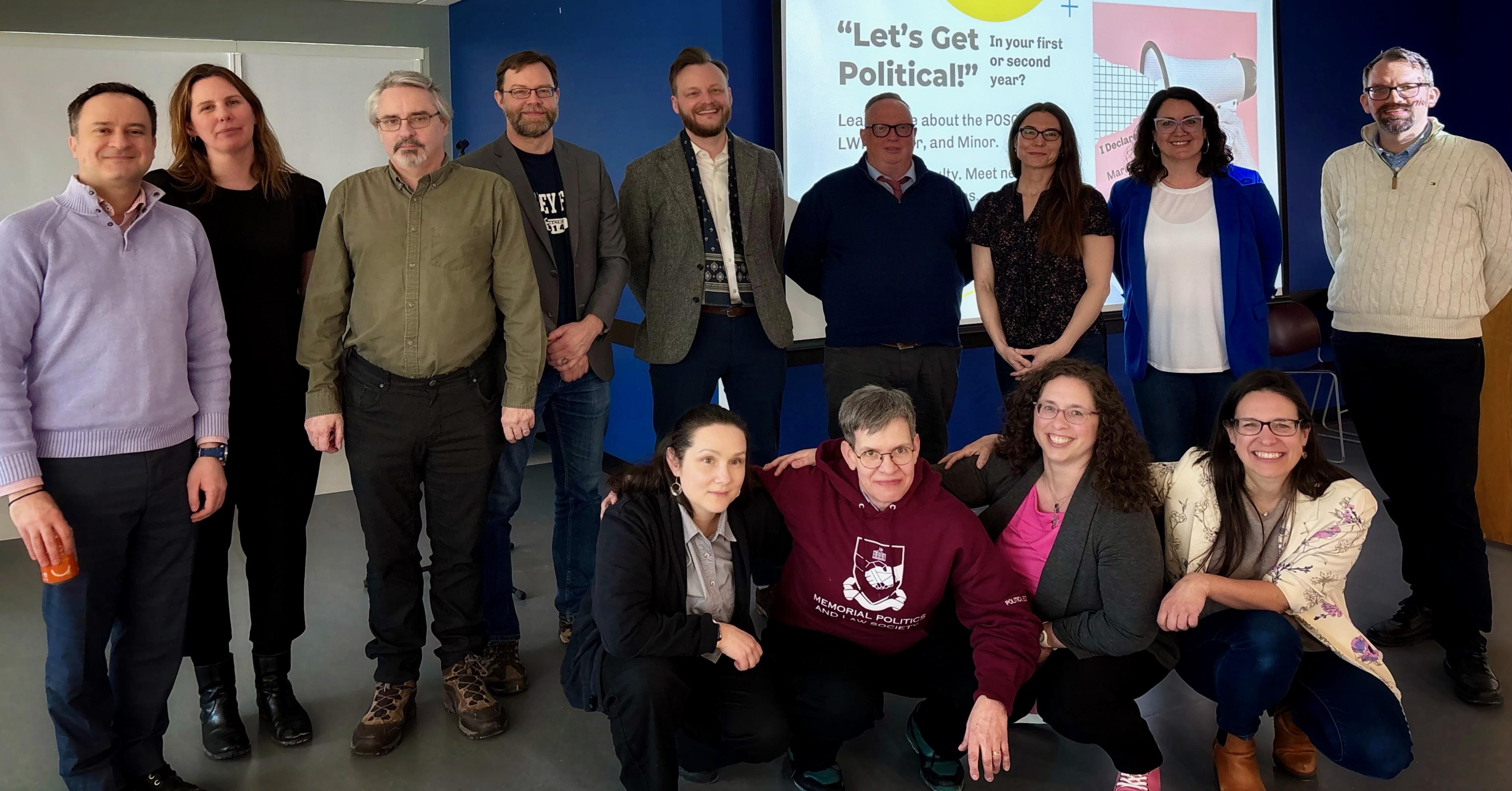 A group of political science professors standing for a photo